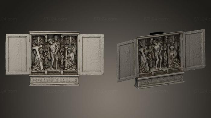 High reliefs and bas-reliefs, historical and religious (Triptych with a pieta, GRLFH_0396) 3D models for cnc