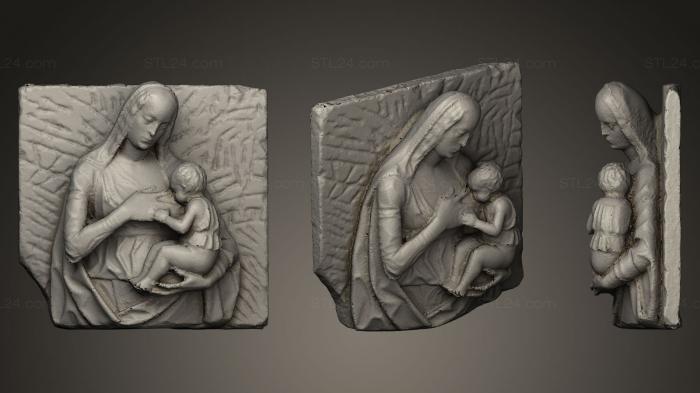 High reliefs and bas-reliefs, historical and religious (Virgin Mary breastfeeding the baby, GRLFH_0404) 3D models for cnc