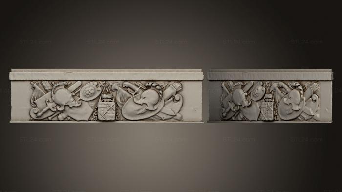 Горельефы и барельефы исторические и религиозные (Барельеф на надгробной плите, GRLFH_0413) 3D модель для ЧПУ станка