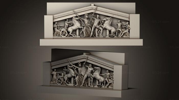 Горельефы и барельефы исторические и религиозные (Полихромия Западного фронтона Парфенона в Нэшвилле, GRLFH_0445) 3D модель для ЧПУ станка