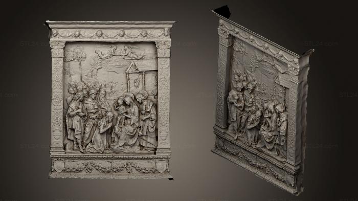 Горельефы и барельефы исторические и религиозные (Поклонение королей, GRLFH_0455) 3D модель для ЧПУ станка
