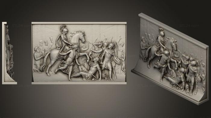 Горельефы и барельефы исторические и религиозные (Гелиодоры изгнаны из храма, GRLFH_0489) 3D модель для ЧПУ станка