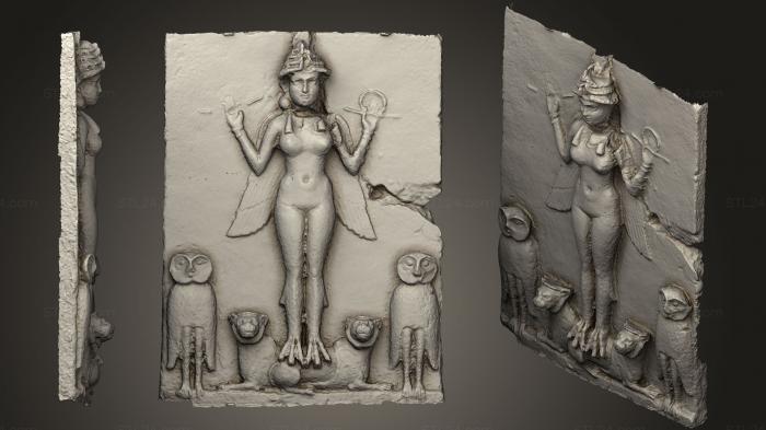 Горельефы и барельефы исторические и религиозные (Древневавилонская богиня Лондон, GRLFH_0501) 3D модель для ЧПУ станка