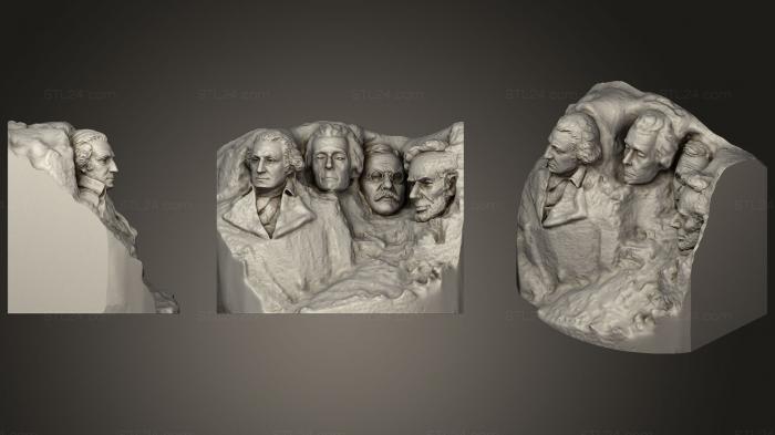 High reliefs and bas-reliefs, historical and religious (Stylized Mount Rushmore, GRLFH_0513) 3D models for cnc