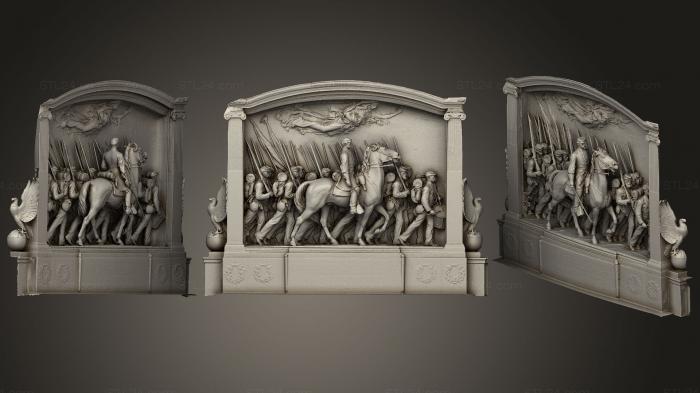 Горельефы и барельефы исторические и религиозные (54 - й и Мемориал Роберта Гулда Шоу, GRLFH_0515) 3D модель для ЧПУ станка