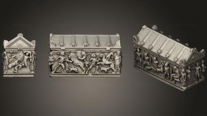 Горельефы и барельефы исторические и религиозные (Саркофаг Троянской войны 2-го века н. э., GRLFH_0516) 3D модель для ЧПУ станка
