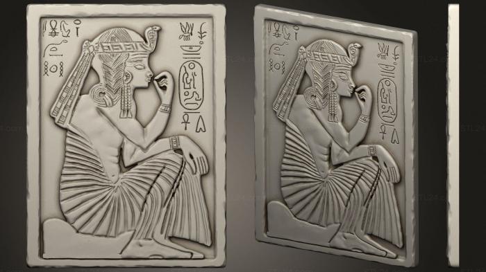 Горельефы и барельефы исторические и религиозные (Египетская табличка 0037, GRLFH_0538) 3D модель для ЧПУ станка
