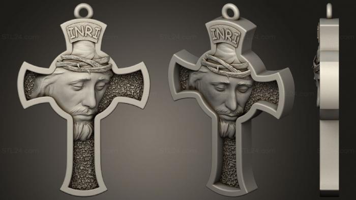 Ювелирное изделия с подвеской в виде креста Иисуса и медальоном