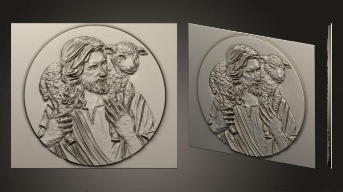 High reliefs and bas-reliefs, historical and religious (Jesus gkhellas solid cnc, GRLFH_0551) 3D models for cnc