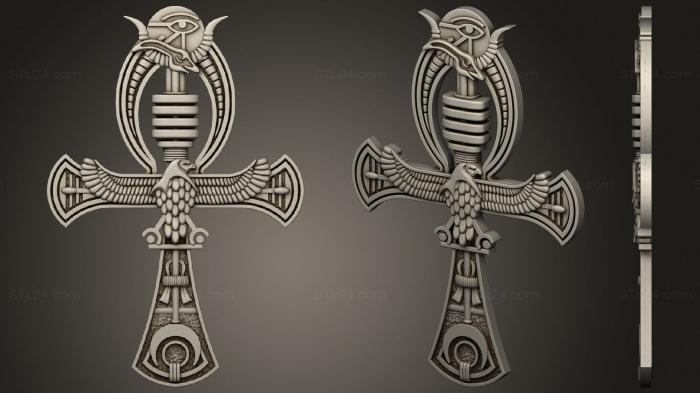 High reliefs and bas-reliefs, historical and religious (Cross Ankh, GRLFH_0557) 3D models for cnc