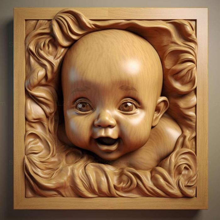 Characters (st eight months old baby 3, HERO_155) 3D models for cnc