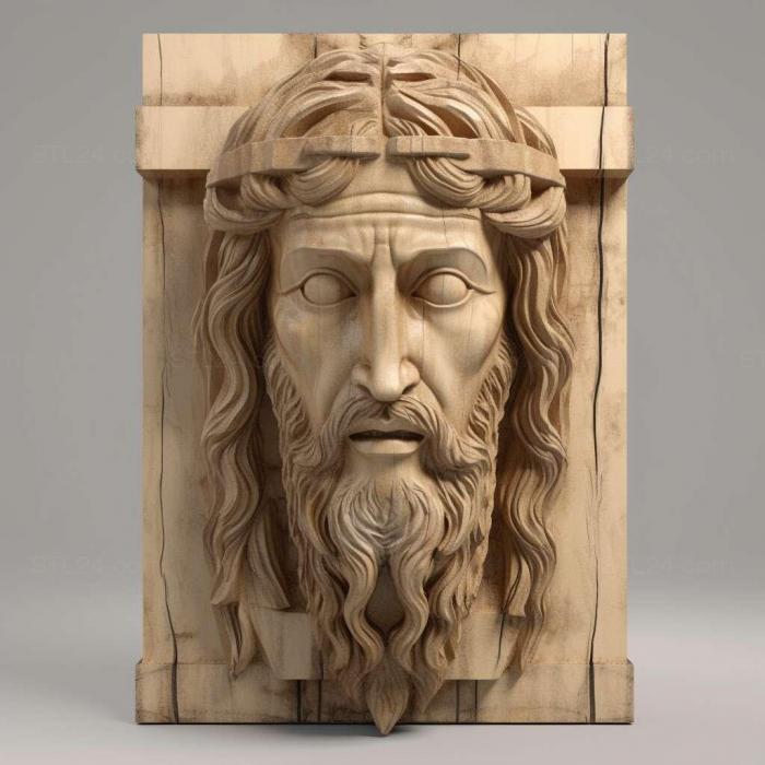 Characters (st Jesus head with plinth 1, HERO_2189) 3D models for cnc