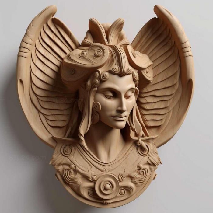 SCELETON BUST WITH HORN WITH WINGS 1