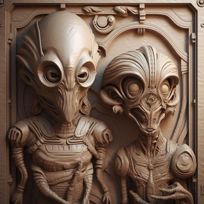 Characters (Alien Alien Bolaji Badeggio and Tom uff Jr 2, HERO_290) 3D models for cnc