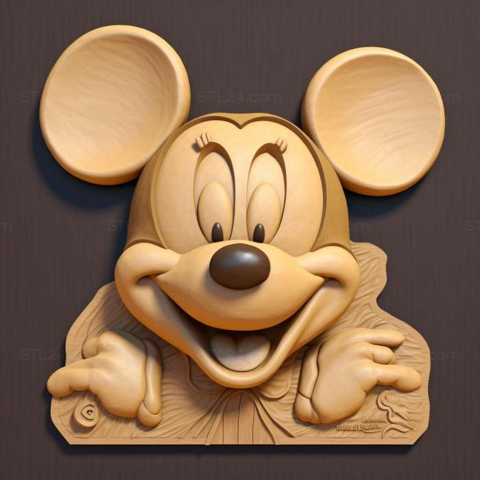 Characters (st mickey mouse 3d model 3, HERO_3003) 3D models for cnc
