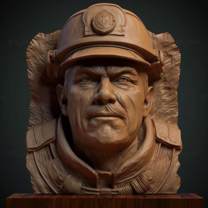 Characters (st Head of fireman 1, HERO_3489) 3D models for cnc