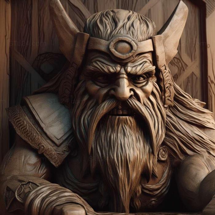 Characters (Orc CARVED WOODEN 3D RENDER imagineThor 3, HERO_3735) 3D models for cnc