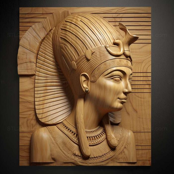 Персонажи (Египетская богиня 1, HERO_3817) 3D модель для ЧПУ станка