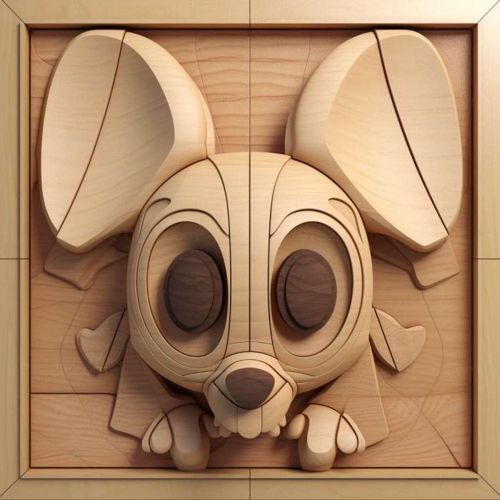 Characters (st Big eared Stitch from ilo and Stitch 3, HERO_3847) 3D models for cnc