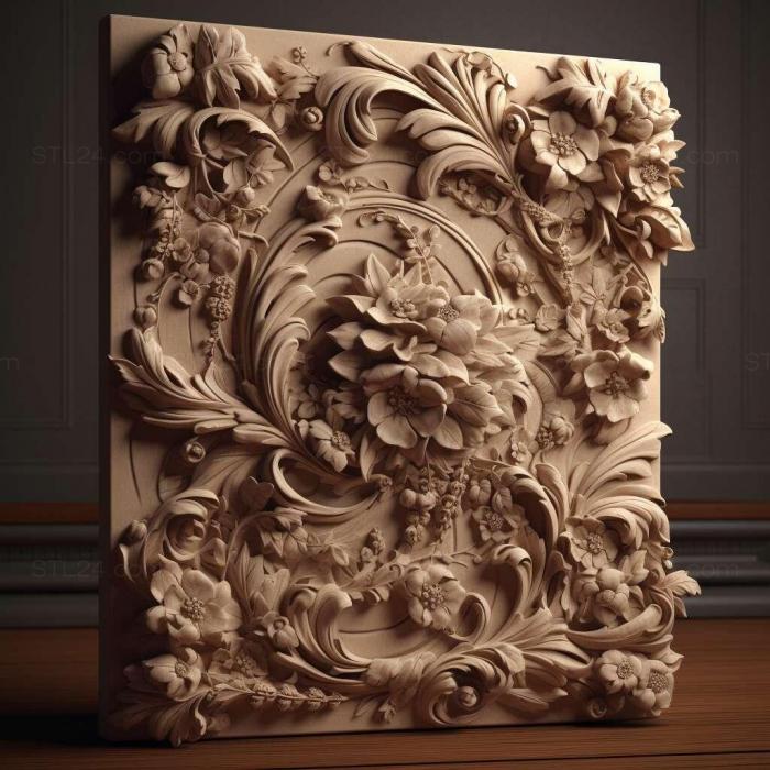 Baroque style carved 3