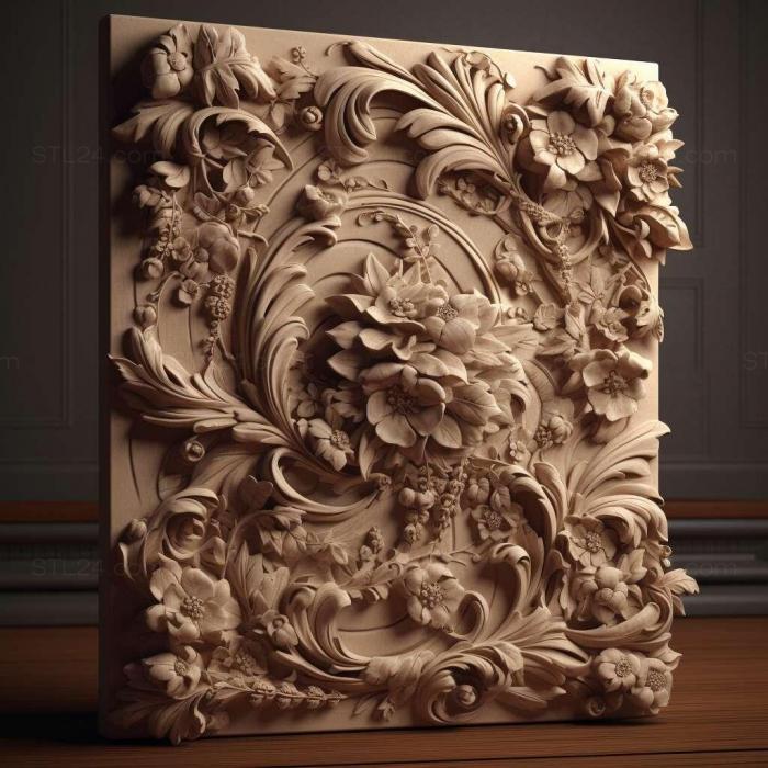 Ideas (Baroque style carved 3, IDEA_11035) 3D models for cnc