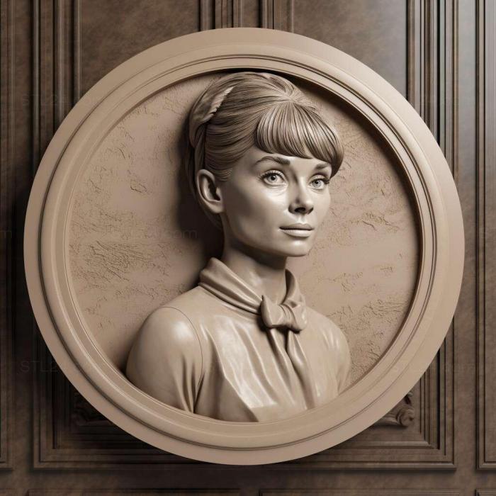 Ideas (Audrey Hepburn on the round podium 2, IDEA_15738) 3D models for cnc