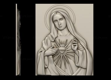 Иконы (Пресвятая дева Мария, IK_1904) 3D модель для ЧПУ станка