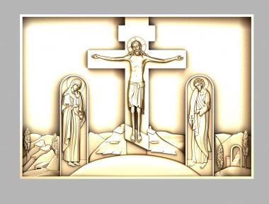Иконы (Распятие Иисуса Христа, IK_1905) 3D модель для ЧПУ станка