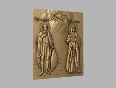 Иконы (Святой Ал.Невский и Александра, IK_1917) 3D модель для ЧПУ станка
