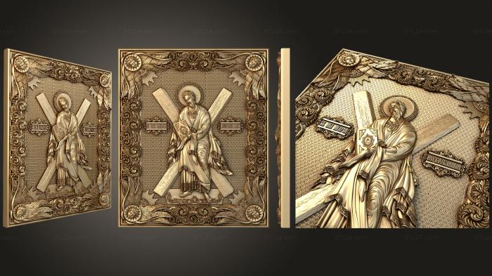 Иконы (Святой Андрей первозванный, IK_1918) 3D модель для ЧПУ станка