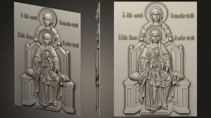 Иконы (Икона Божьей Матери со сродницами, IK_1969) 3D модель для ЧПУ станка