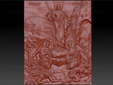 Icons (Resurrection of Christ horizontal version, IK_1983) 3D models for cnc