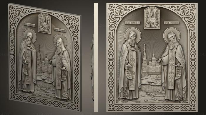 Icons (St. Sergius and Herman of Valaam, IK_1989) 3D models for cnc
