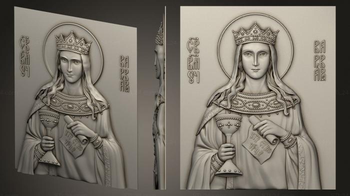 Icons (Icon of St. Barbara, IK_2002) 3D models for cnc