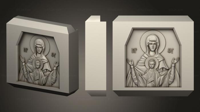 Иконы (Богоматерь икона, IK_2012) 3D модель для ЧПУ станка