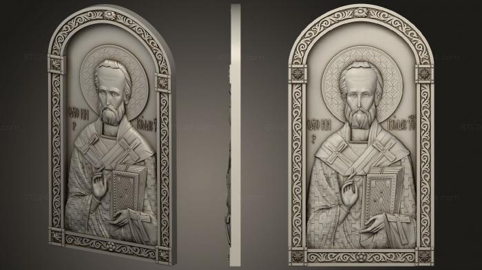 Иконы (Святой Николай чудотворец, IK_2024) 3D модель для ЧПУ станка
