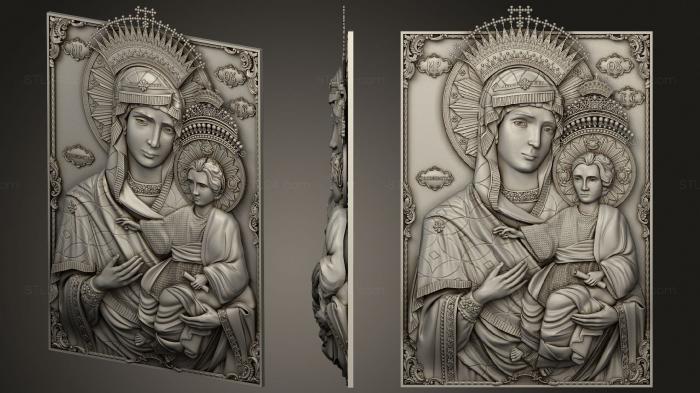 Иконы (Икона Богородица, Смоленская икона Божией Матери (Одигитрия), IK_2026) 3D модель для ЧПУ станка