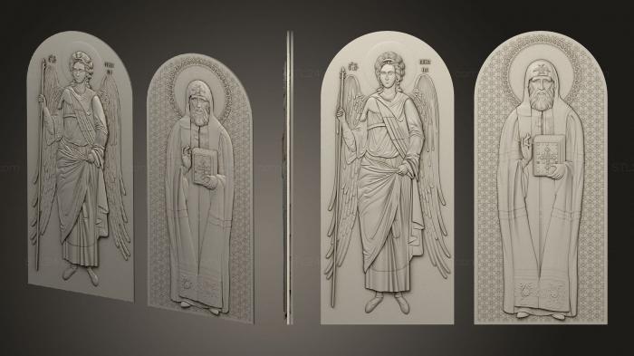Иконы (Архангел и святой, IK_2032) 3D модель для ЧПУ станка