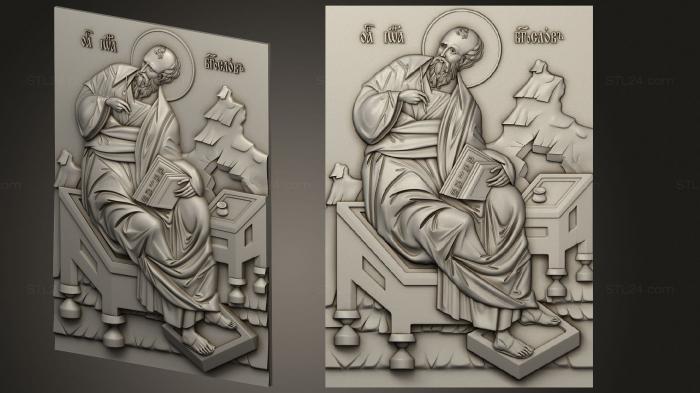 Иконы (Святой апостол и евангелист Иоанн Богослов, IK_2073) 3D модель для ЧПУ станка