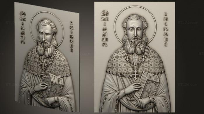 Иконы (Священномученик Владимир Красновский, IK_2074) 3D модель для ЧПУ станка
