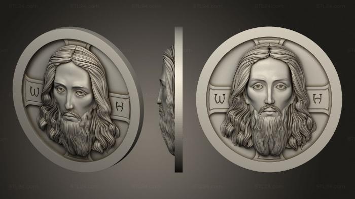 Иконы (Лик Иисуса в круге икона, IK_2098) 3D модель для ЧПУ станка