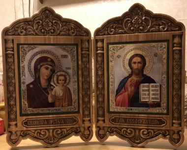 Icons (Our Lady of Kazan and the Lord Almighty, IK_2137) 3D models for cnc