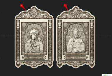 Icons (Our Lady of Kazan and the Lord Almighty, IK_2137) 3D models for cnc