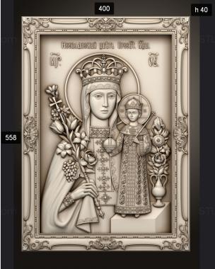 Icons (Icon of the Unfading color of the Most Holy Theotokos, IK_2145) 3D models for cnc