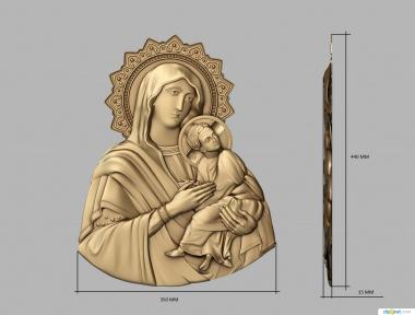 Icons (Medallion of the Mother of God, IK_2149) 3D models for cnc