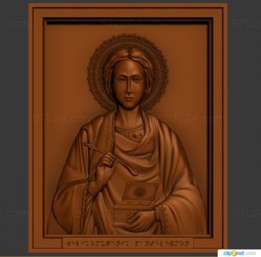 Icons (Saint Panteleimon version for the visually impaired, IK_2150) 3D models for cnc