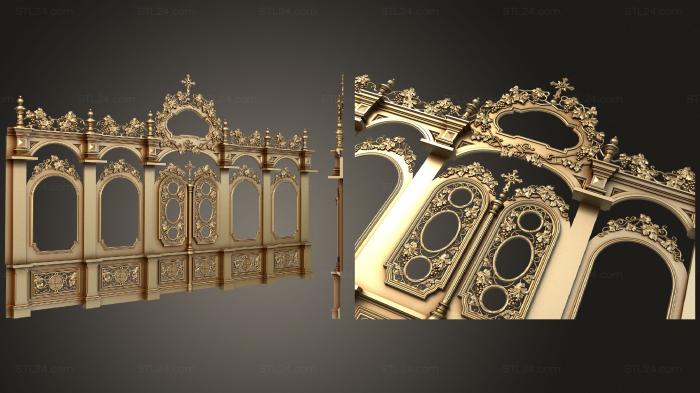 Iconostasis (Single-tiered iconostasis, IKN_0226-110) 3D models for cnc