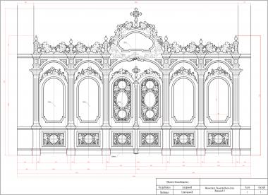 Иконостасы (Иконостас одноярусный, IKN_0226-110) 3D модель для ЧПУ станка