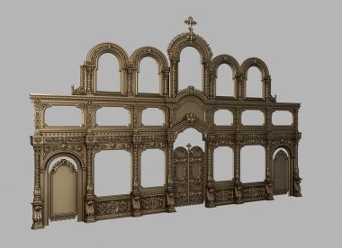 Iconostasis (The iconostasis is three-tiered, IKN_0232) 3D models for cnc