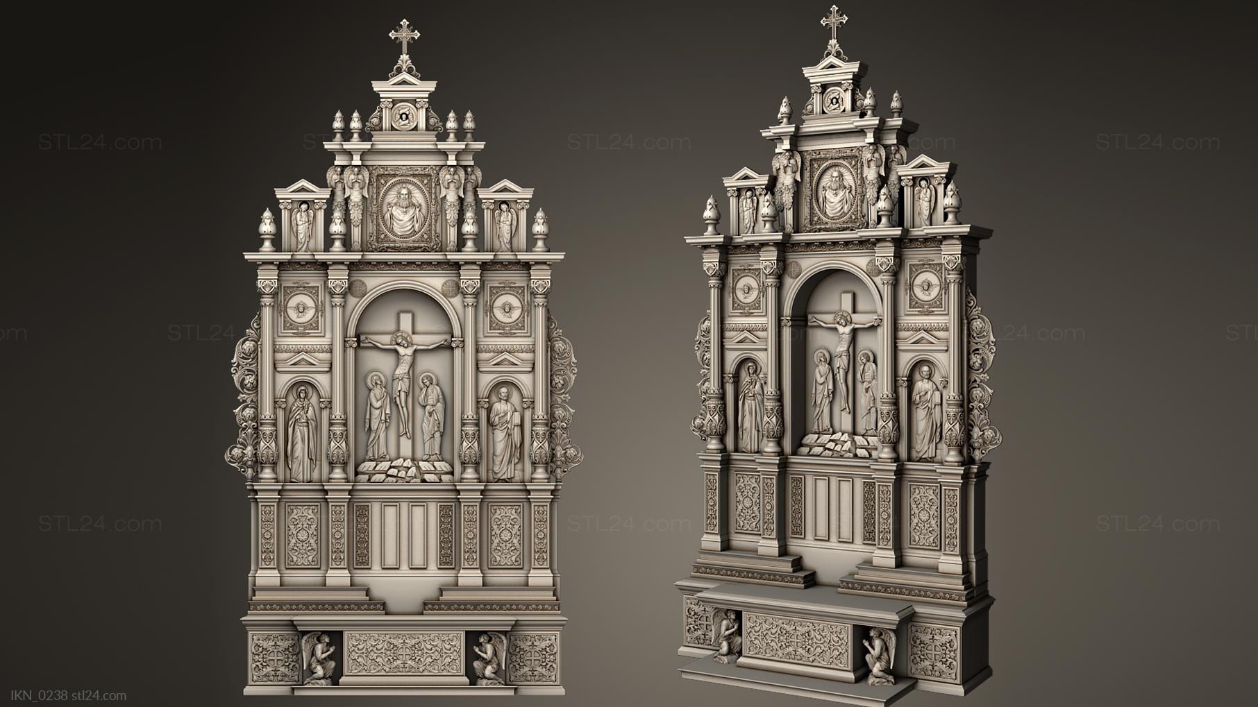 Иконостасы (Католический иконостас, IKN_0238) 3D модель для ЧПУ станка